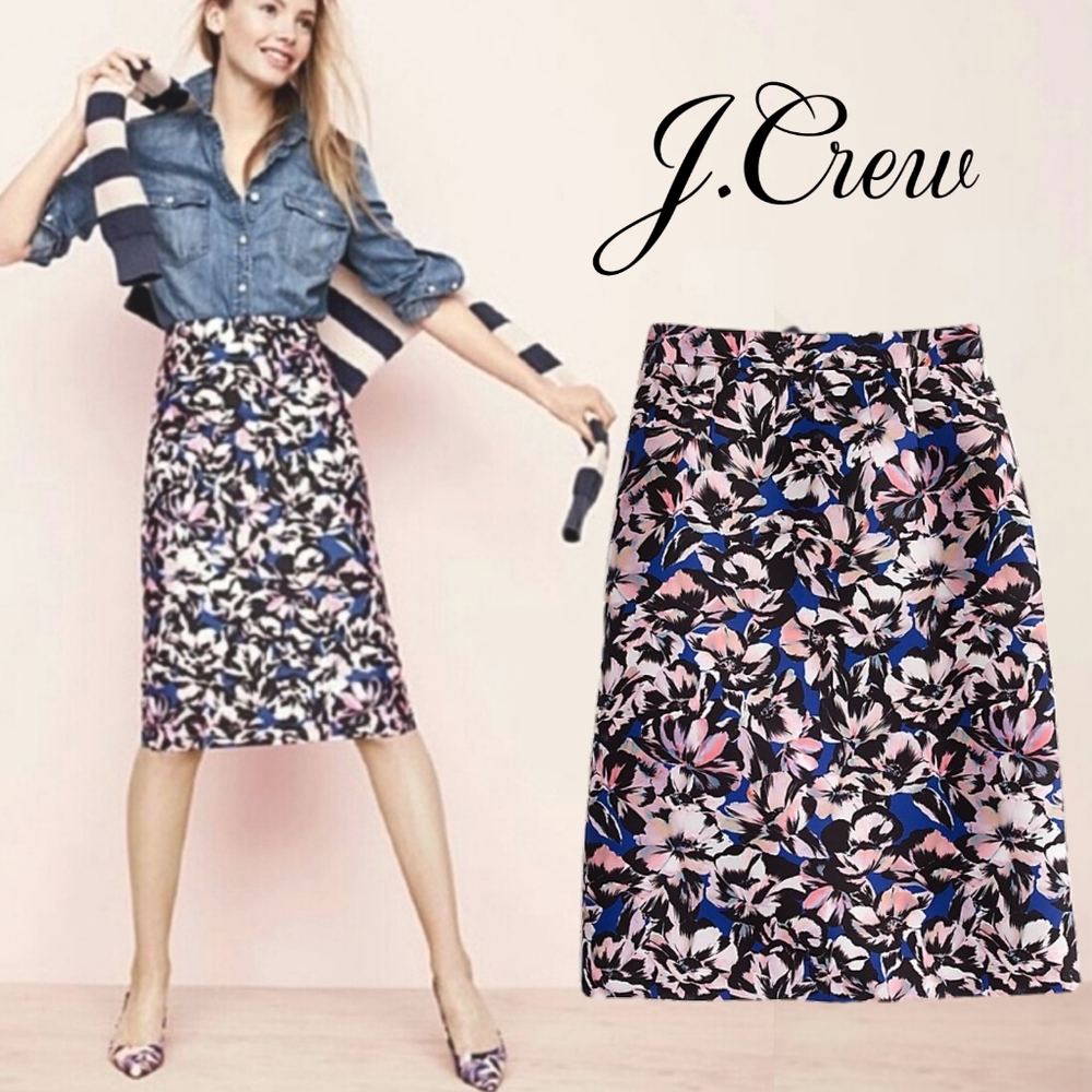 J.Crew Multicolor A-line In Hibiscus Print